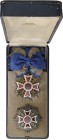 ROMANIA
ORDER OF THE CROWN OF ROMANIA, 1881
Grand Cross Set, 1st Type, MIlitary. Sash Badge, 80 mm, gilt Silver, enameled, original suspension ring ...