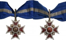 ROMANIA
ORDER OF THE CROWN OF ROMANIA, 1881
Commander's Cross, 2nd Model (1932) for Civil. Neck Badge, 46 mm, gilt Silver, maker's mark "951-MN-43-c...