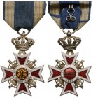 ROMANIA
ORDER OF THE CROWN OF ROMANIA, 1881
Knight 's Cross, 2nd Model (1938), for Military in Time of Peace. Breast Badge, 50x32 mm, Silver, both s...