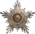ROMANIA - POPULAR REPUBLIC, 1948-1965
RPR - ORDER OF THE STAR OF ROMANIA, instituted in 1948
3rd Class, 2nd Model (1948-1965). Breast Star, 64 mm, g...
