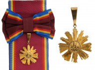 ROMANIA - SOCIALIST REPUBLIC, 1966-1989
RSR - ORDER OF "TUDOR VLADIMIRESCU", instituted in 1966, in GOLD, to High Ranking Foreign Officials
 1st Cla...