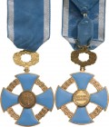 ROMANIA - REPUBLIC
 ORDER OF THE FAITHFULL SERVICE, 1935
Officer's Cross, 3rd Model, Civil, instituted in 2000. Breast Badge, 60x41 mm, gilt Bronze,...
