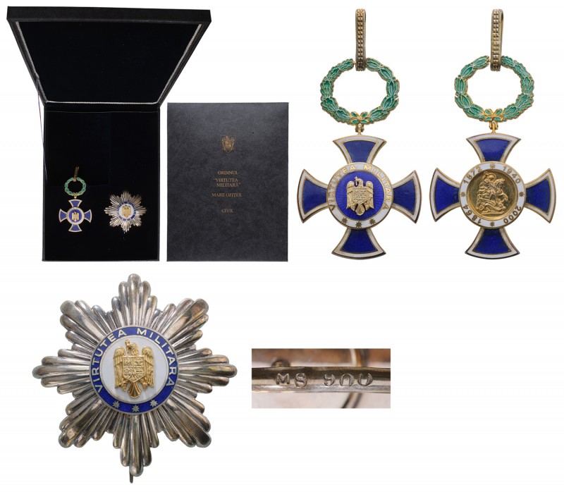 ROMANIA - REPUBLIC
Order of "Military Virtue"
Grand Officer Set for Civil. Nec...