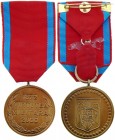 ROMANIA - REPUBLIC
Military Virtue Medal, intituted in 2000
Breast Badge, 33 mm, Copper, original suspension ring and ribbon. 
Estimate: 50 - 100
