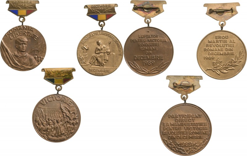 ROMANIA - REPUBLIC
Lot of 3 Medals 1989
Lot of 3 Medals for the 1989 Revolutio...