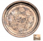 RUSSIA
Silver wine bottle coaster
Model dish engraved by a structured fresco in flowery decoration, Moscow 19th Century, "84" standard guarantee, pa...