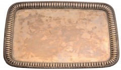 RUSSIA
Rectangular silver service tray
Large godrons on the border, size 26.5X20 cm, weight 380 g, "84" standard guarantee, St. Petersburg circa 188...