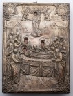 RUSSIA
ICON Entombment of Mary virgen surrounded by the Apostles
Wooden support and oklad in silver-gilt, scene of the Entombment of Mary virgen sur...