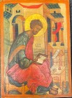 RUSSIA
Icon of Saint Luke the Evangelist 
Icon on wood panel - Saint Luke the Evangelist in an architectural decor (Temple of Jerusalem), traditiona...