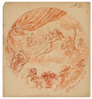 RUSSIA
A blood rose watercolor on paper
Circular view representing a project for ceiling decoration "Characters in clouds", monogram "E" of Nikolai ...