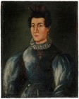 RUSSIA
Oil on canvas depicting a lady in a blue dress wearing the St. Catherine the Great Martyr order
18th Century, Russian school dimensions 41.5x...