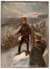 RUSSIA
Large oil on canvas, original Russian school from the beginning of the 20th Century
Painting of "The Heart of the Battle" (an officer receive...