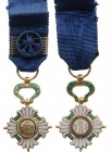 SERBIA & KINGDOM OF YUGOSLAVIA
ROYAL ORDER OF THE YUGOSLAV CROWN
Miniature, instituted in 1929. Breast Badge, 25x16 mm, GOLD, both sides enameled, o...