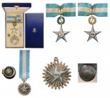 SOMALIA
ORDER OF THE STAR
Grand Officer's Set, instituted in 1961. Neck Badge, 89x58 mm, gilt Silver, enameled, original suspension loop, wreath and...
