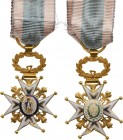 SPAIN
Order of Charles III 
Officer's Cross, 1819-1838, 1st Type, 4th Class, instituted in 1771. Breast Badge of reduced size, 39x25 mm, GOLD, 7.1 g...