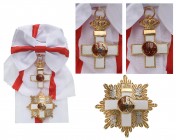 SPAIN
ORDER OF MILITARY MERIT
Grand Cross Set White Division , 1st Class, instituted in 1864. Sash Badge, 60x43 mm, gilt Silver, multipart construct...