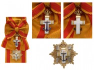 SPAIN
ORDER OF NAVAL MERIT
Grand Cross Set Yellow Division , 1st Class, instituted in 1931. Sash Badge, 65x35 mm, gilt Silver, multipart constructio...