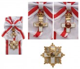 SPAIN
ORDER OF AERONAUTICAL MERIT
Grand Cross Set White Division , 1st Class, instituted in 1945. Sash Badge, 60x43 mm, gilt Silver, multipart const...