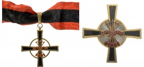 SPAIN
Order of the Yoke and Arrows
Grand Officer's Set, instituted in 1937. Neck Badge, 63x58 mm., the arms enclosing segments of polished, black on...