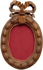 SPAIN
Superb 19th Century ornamented wooden frame
Superb 19th Century ornamented wooden frame with Spanish coat of arms, 57x35 cm, under glass, card...