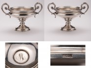 SWITZERLAND
Silver wedding cup 
Silver wedding cup on the traditional model bourguignon with side handles and pedestal base. Weight 318 g, height 13...