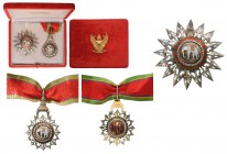 THAILAND
ORDER OF THE WHITE ELEPHANT
Grand Officer's Set for Men, 2nd Type, 2nd Class, instituted in 1861. Neck Badge, 87x50 mm., Silver, hallmarked...