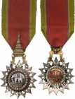THAILAND
ORDER OF THE WHITE ELEPHANT
Knight's Badge, 5th Class, 2nd Type, instituted in 1861. Breast Badge, 58x33 mm., partially gilt Silver, hallma...
