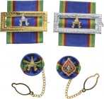 THAILAND
ORDER OF THE CROWN OF SIAM - Lot of 4
Lot of 4 Ribbon Bars and Button Hole Rosettes, instituted in 1869. 2 ornamented partially gilt, Offic...