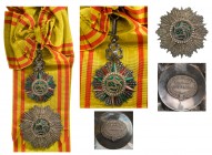 TUNISIA
ORDER OF NICHAN AL IFTIKHAR
Grand Cross Set, 1st Class, Mohammed V al-Nasir (1906-22). Sash Badge, 88x60 mm, Silver, maker's mark "Boullange...