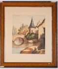 USA
Color print 
Cembrier - Nice color print about a village and river, copyright USA 1955 Camille Lucas. Dimensions 34.5 x 29.5 cm to the view. Sig...