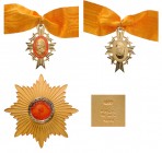 VENEZUELA 
ORDER OF FRANCISCO DE MIRANDA 
Grand Officer's Set, instituted in 1939. Neck Badge, 58x40 mm, gilt Silver, one side enameled, original su...