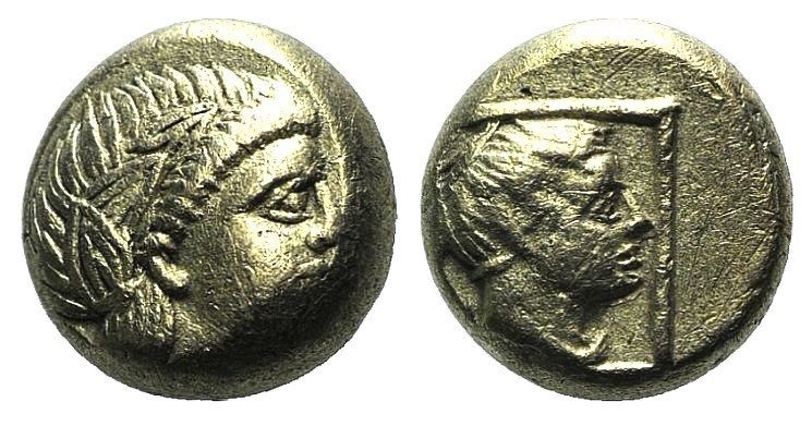 El Hekte
Lesbos, Mytilene, c. 377-326 BC. Wreathed head of Dionysos / Head of f...