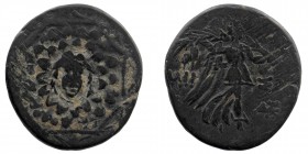 Bronze Æ
Pontos, Amisos c. 85-65 BC, Aegis with Gorgon's head / Nike standing holding palm
22 mm, 7 g
SNG.BM.1177