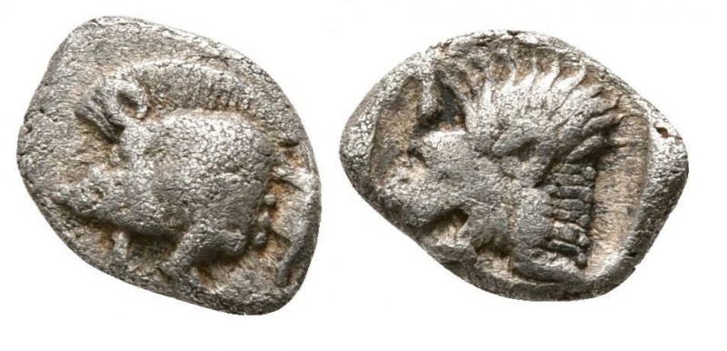 Obol AR
Mysia. Kyzikos, Mysia, Kyzikos. c. 450-400 BC. AR Hemiobol, Forepart of...