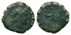 Bronze Æ
Antiochos VI Dionysos (144-142 BC), Antiochia on the Orontes, 143/2, Radiate and diademed head / BAΣIΛEΩΣ / ANTIOXOY - EΠIΦANOYΣ / ΔIONYΣ[OY...