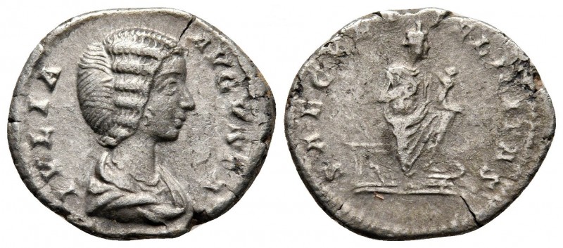 Denarius AR
Julia Domna (193-218), Juno, Rome 209 AD
20 mm, 3,30 g
RIC IV 559