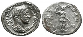 Denarius AR
Severus Alexander, 222-235, Rome, IMP C M AVR SEV ALEXAND AVG, bust right / VIRTVS AVGG, virtus standing right
18 mm, 2,95 g