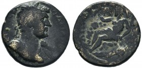 Bronze Æ
Phrygia, Apamea, Hadrian (98-117), laureate bust right, aegis tied at shoulder / The river god Marsyas reclining left, holding aloft rhyton ...