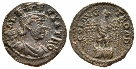 Bronze Æ
Troas. Alexandreia,Pseudo-autonomous issue. Time of Gallienus, circa AD 253-268, Turreted and draped bust of Tyche right, vexillum behind / ...