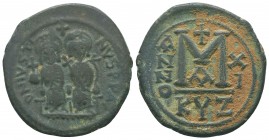 Follis Æ
Justin II with Sophia (565-578), Kyzikos
30 mm, 12,90 g