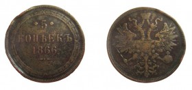 5 Kopeken
Russia, Alexander II, 1866
35 mm, 25,31 g