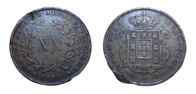 20 Reis
Portugal, Ludovicus I, 1874
36 mm, 24,46