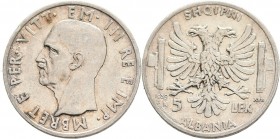 5 Lek
Victor Emanuel III., 1939-1943, Albania
24 mm, 5 g