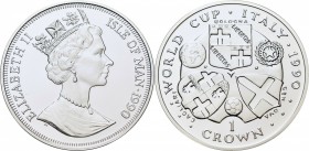 1 Crown AR
Isle of Man, Elisabeth II, World Cup Italy 1990 (Cagliari)
40 mm, 28,50 g