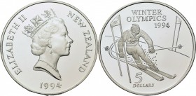 5 Dollars AR
New Zeeland, Elizabeth II, Winter Olympics 1994
40 mm, 31,55 g