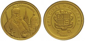 2 Dinar AV
Andora, Charlemagne, Gold 999
11 mm, 0,7 g