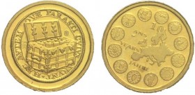 Medal AV
10 years of Euro, Gold 585
11 mm, 1,2 g