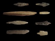 Neolithic flint arrowheads and tools, North Africa