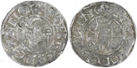 England. Aethelred II. 978-1016. AR Penny (20mm, 1.39g, 12h). Second hand type (BMC iid, Hild. B2). Winchester mint; moneyer Leofweald. Struck circa 9...