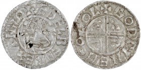 England. Aethelred II. 978-1016. AR Penny (19mm, 1.72 g, 3h). Crux type (BMC iiia, Hild. C.a.). Colchester mint; moneyer Godwine. Struck circa 991-997...